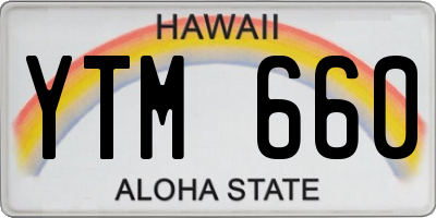 HI license plate YTM660