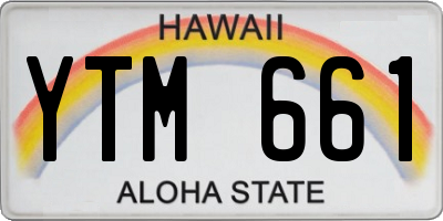 HI license plate YTM661