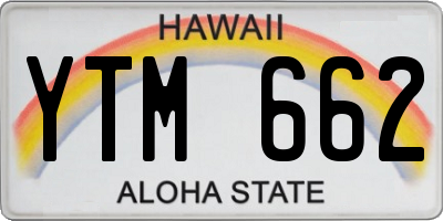 HI license plate YTM662
