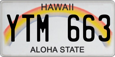 HI license plate YTM663