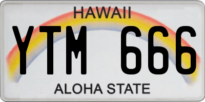 HI license plate YTM666