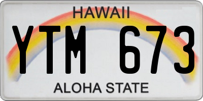HI license plate YTM673