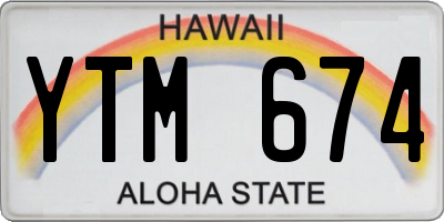 HI license plate YTM674