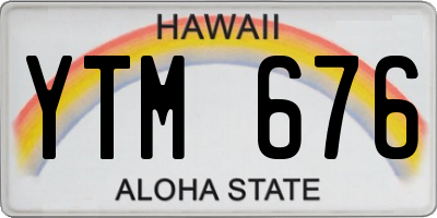 HI license plate YTM676