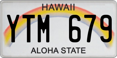 HI license plate YTM679