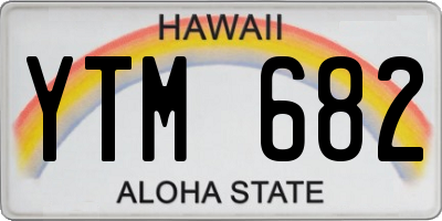 HI license plate YTM682