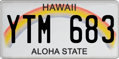 HI license plate YTM683