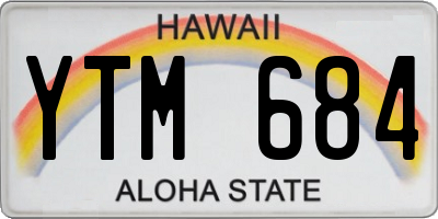 HI license plate YTM684