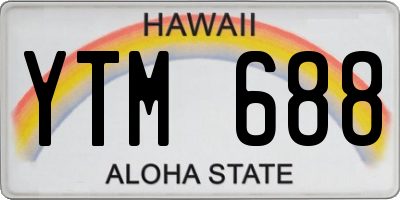 HI license plate YTM688
