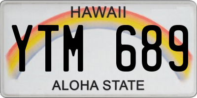 HI license plate YTM689