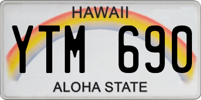 HI license plate YTM690