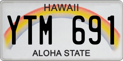 HI license plate YTM691