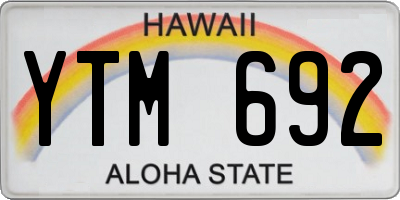 HI license plate YTM692