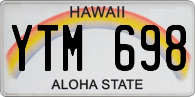 HI license plate YTM698