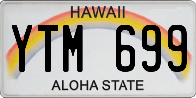 HI license plate YTM699