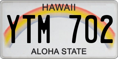 HI license plate YTM702