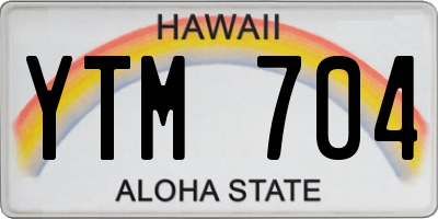 HI license plate YTM704