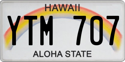 HI license plate YTM707
