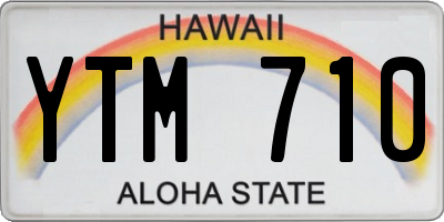 HI license plate YTM710