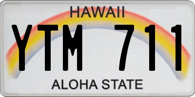 HI license plate YTM711