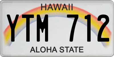 HI license plate YTM712