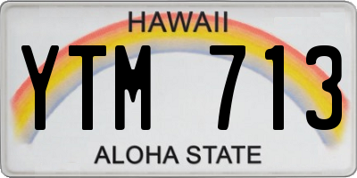 HI license plate YTM713