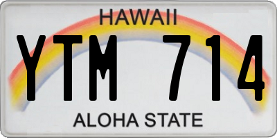 HI license plate YTM714