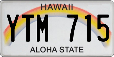 HI license plate YTM715