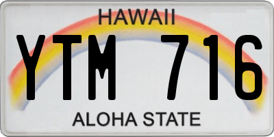 HI license plate YTM716