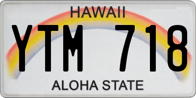 HI license plate YTM718