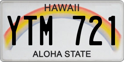 HI license plate YTM721
