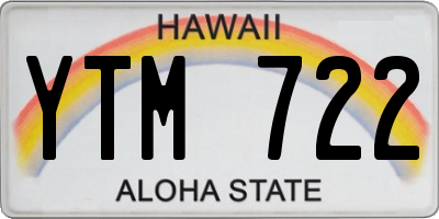 HI license plate YTM722