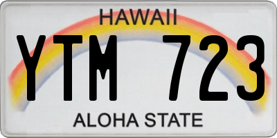 HI license plate YTM723