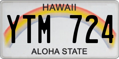 HI license plate YTM724