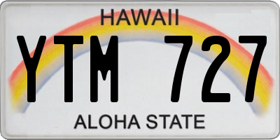HI license plate YTM727