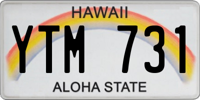 HI license plate YTM731