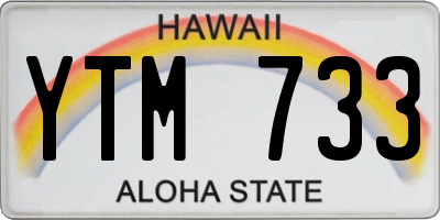 HI license plate YTM733