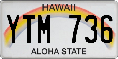 HI license plate YTM736
