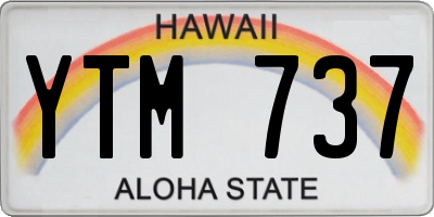 HI license plate YTM737