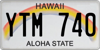 HI license plate YTM740