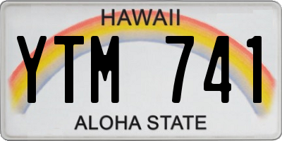 HI license plate YTM741