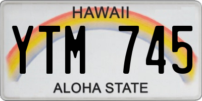 HI license plate YTM745
