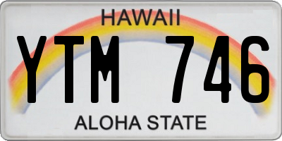 HI license plate YTM746