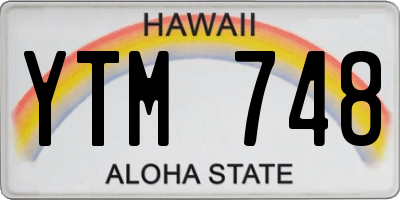 HI license plate YTM748