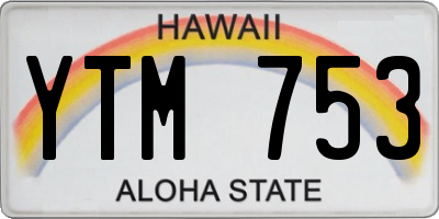 HI license plate YTM753