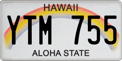HI license plate YTM755