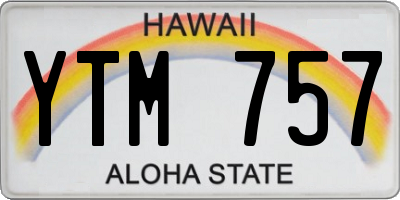 HI license plate YTM757