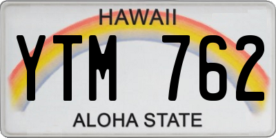 HI license plate YTM762