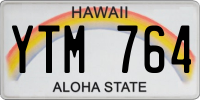 HI license plate YTM764