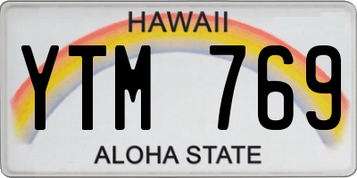 HI license plate YTM769